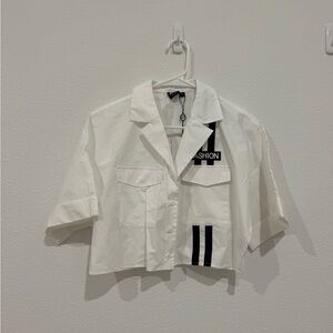 Vero Moda White Shirt with Black Label